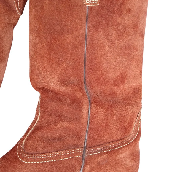 Vintage Wolverine Women's Cowboy Boots Brown/Orange Size 7 1/2 Suede Heel - Picture 10 of 15